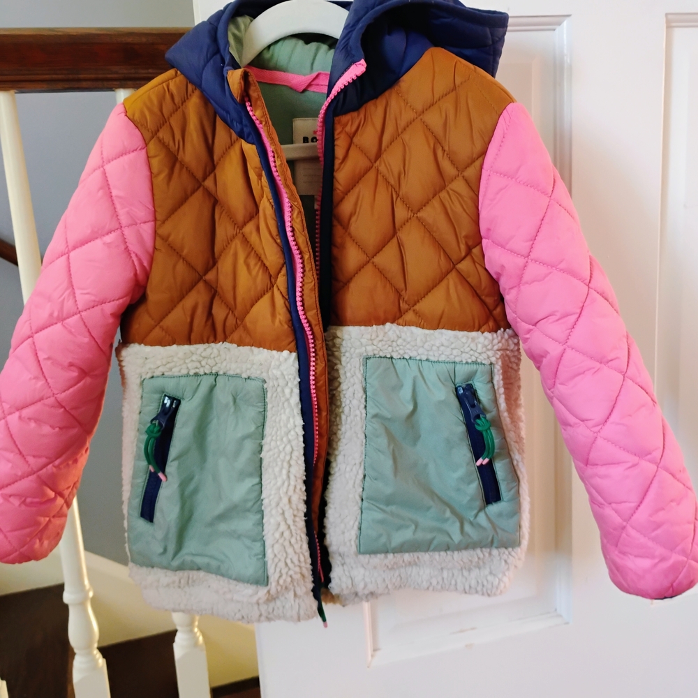 Mini Boden Pink and Brown Kids Jacket